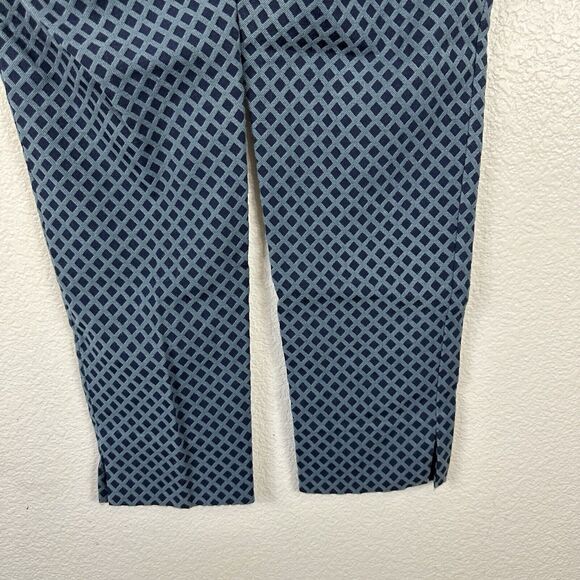 Banana Republic Pants Women Size 4 Camden Fit Blue Diamond Jacquard Ankle Career - Picture 5 of 10